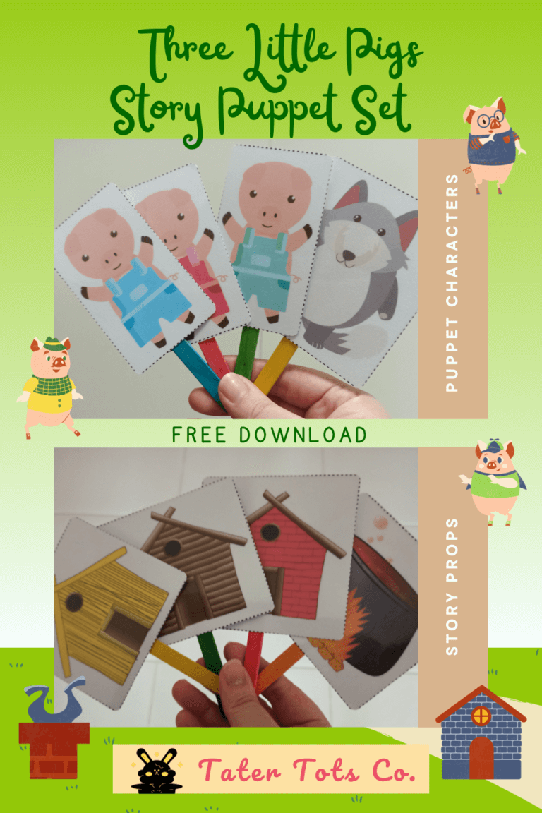 Free Printable Three Little Pigs Story Puppet Set With Script