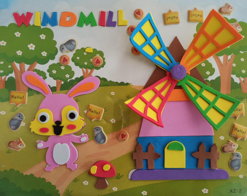 bunny windmill 3D foam art & craft