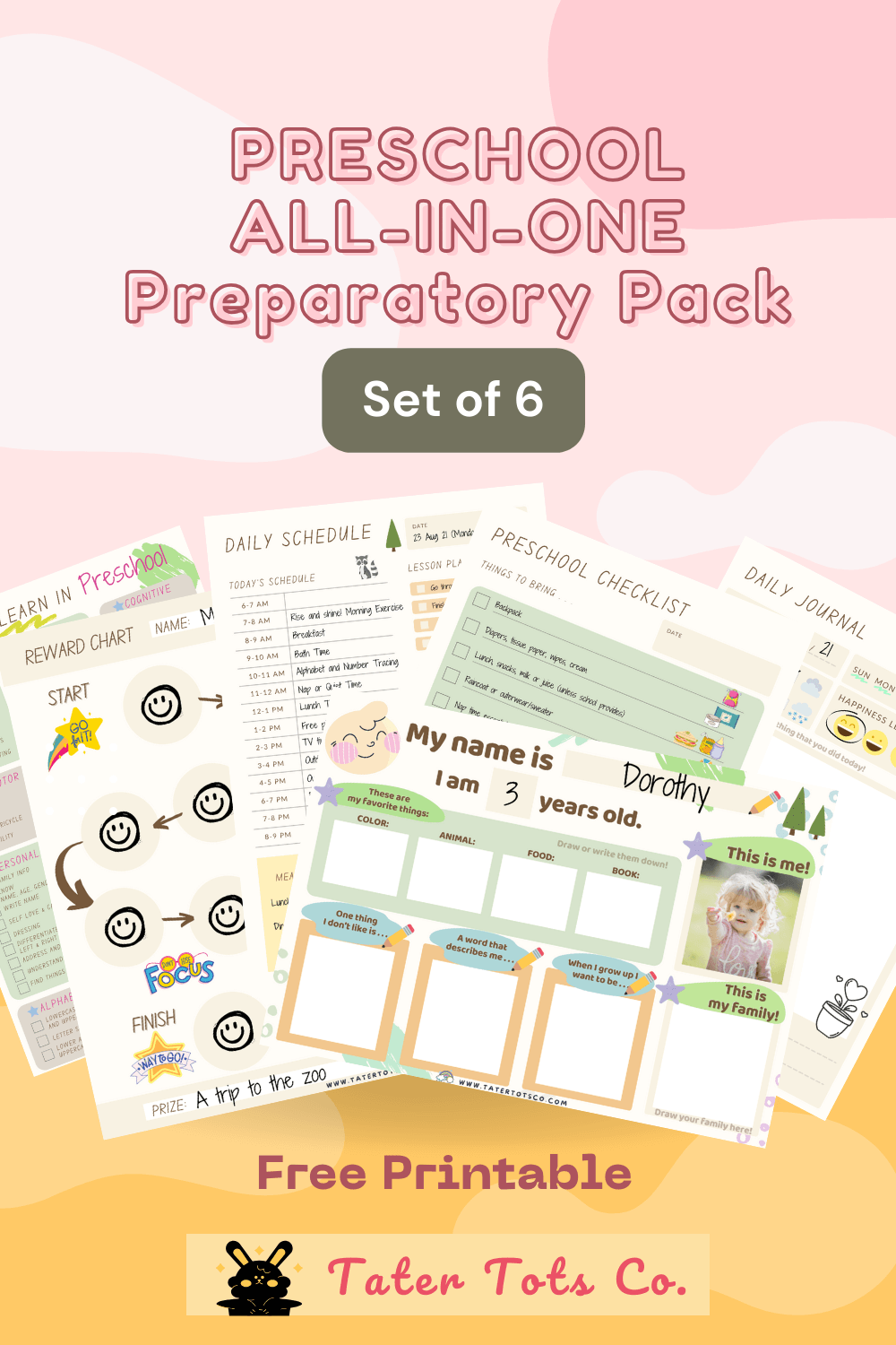 preschool preparatory pack free printables