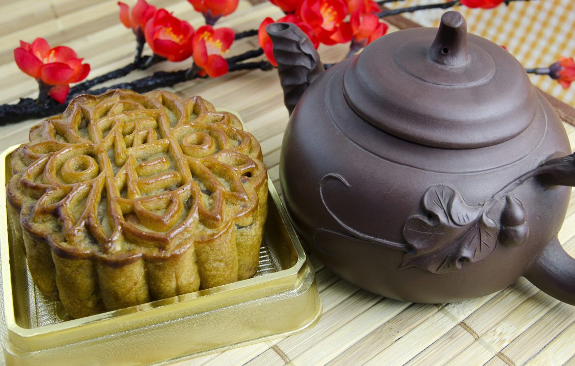Chinese Traditional Mooncakes served with Chinese Tea