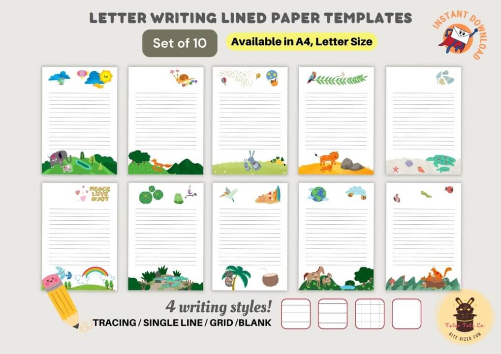 Letter and Number Writing and Tracing Handwriting Practice Lettering Paper 001