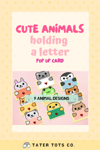 Printable stationary Cute letter paper animal Set of 9 kawaii printable cards with Envelope template Double sided Instant Download