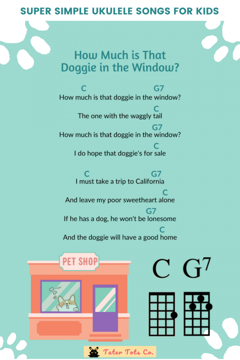 how much is that doggie in the window free ukulele chord printable 001
