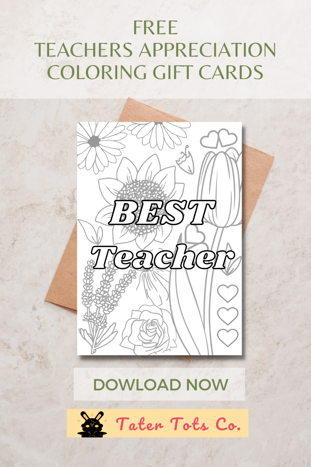 free Teachers appreciation coloring gift card 001