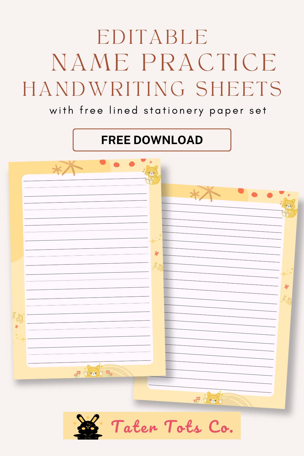 Enhance Kids Writing with Free Editable Handwriting Practice Worksheets 002