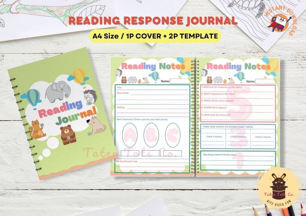 Printable Reading Log Journal Book Tracker School Worksheets for kids 001