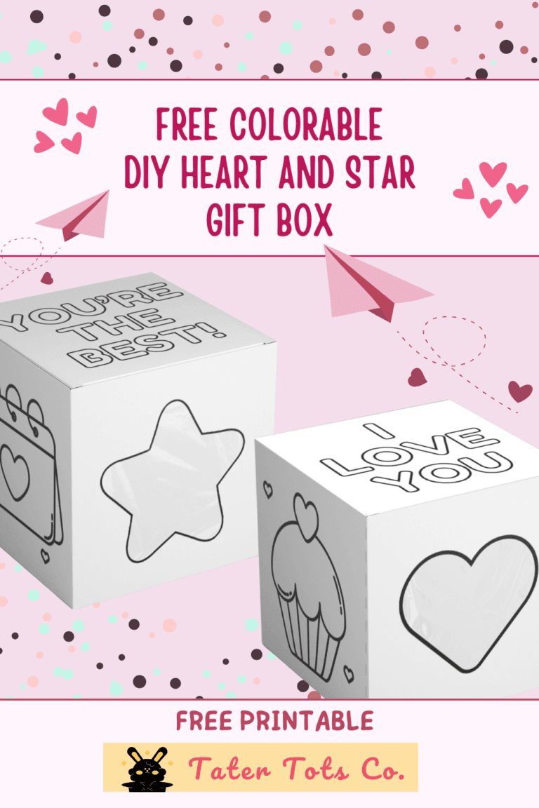 Printable DIY Valentine’s Day Gift Box: Printable, Colorable, And Easy to Make for preschoolers