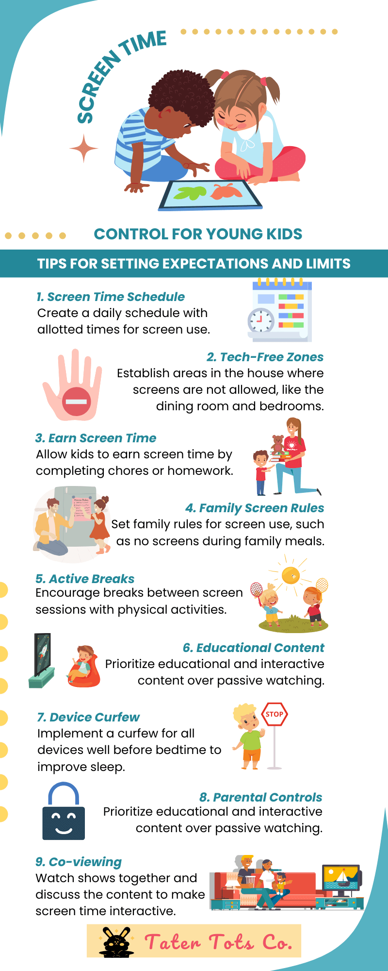How to control screen time for preschoolers infographic 001