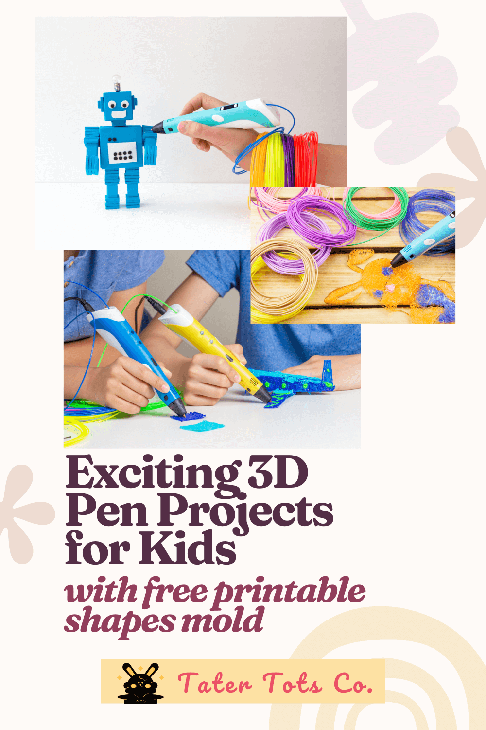 Exciting 3D Pen Projects for Kids with Free Printable Shapes Mold 001