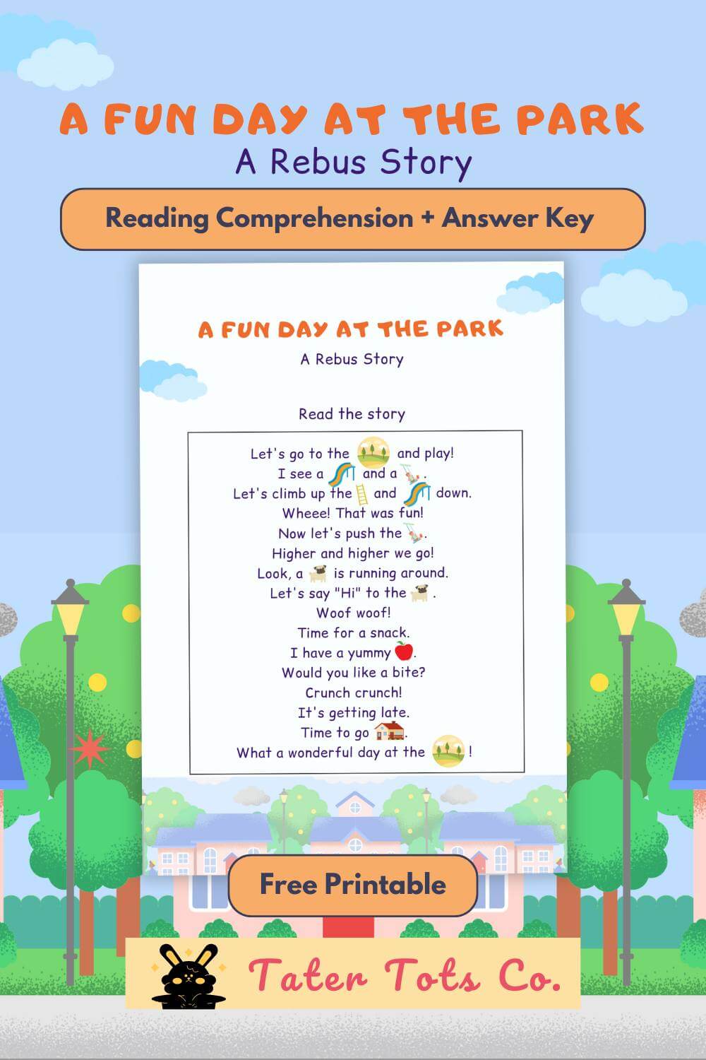 engaging preschoolers with our free printable rebus story a fun day at the park 001