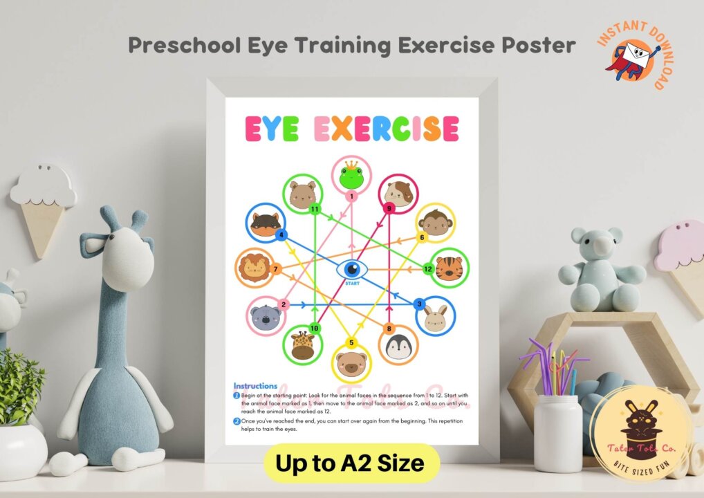 Preschool Eye Training Exercise Poster