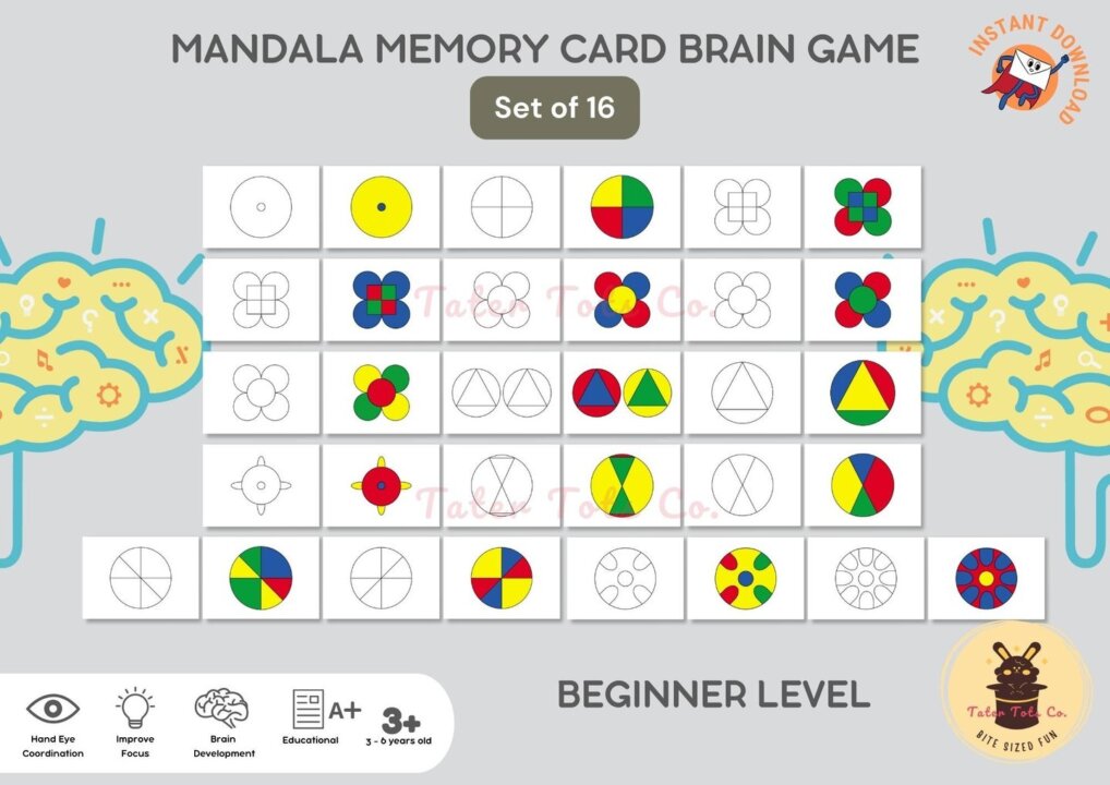 Mandala Memory Game Beginner Level