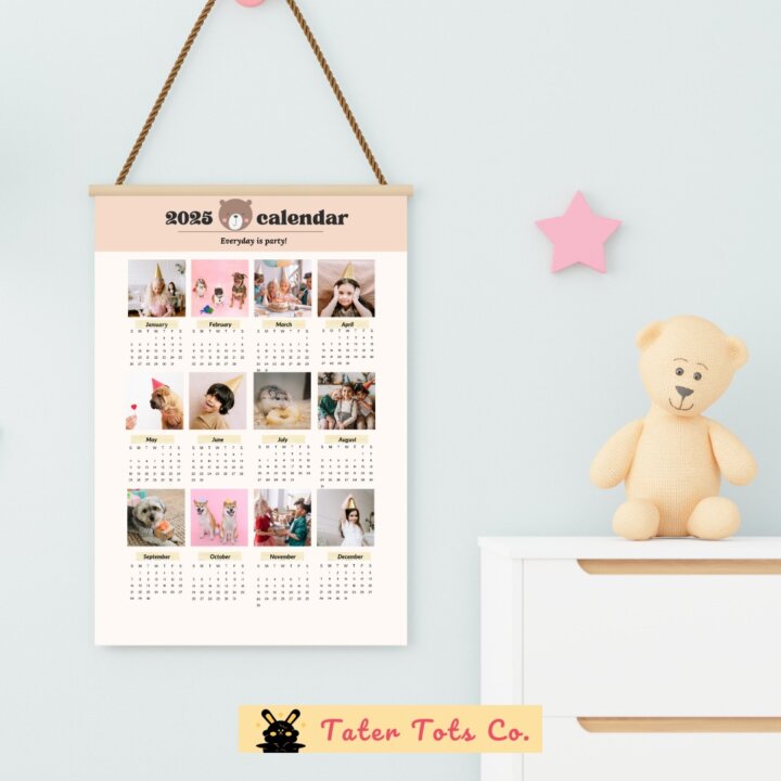 Free 2025 Photo Collage Calendar Canva Template