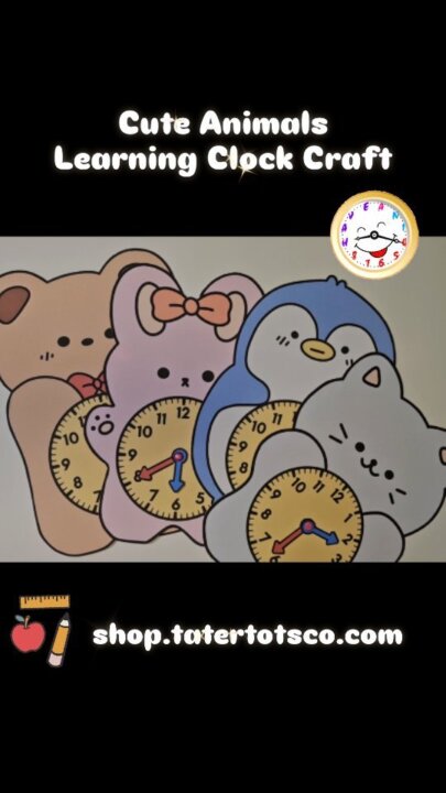 DIY Cute Animal Learning Clock Craft