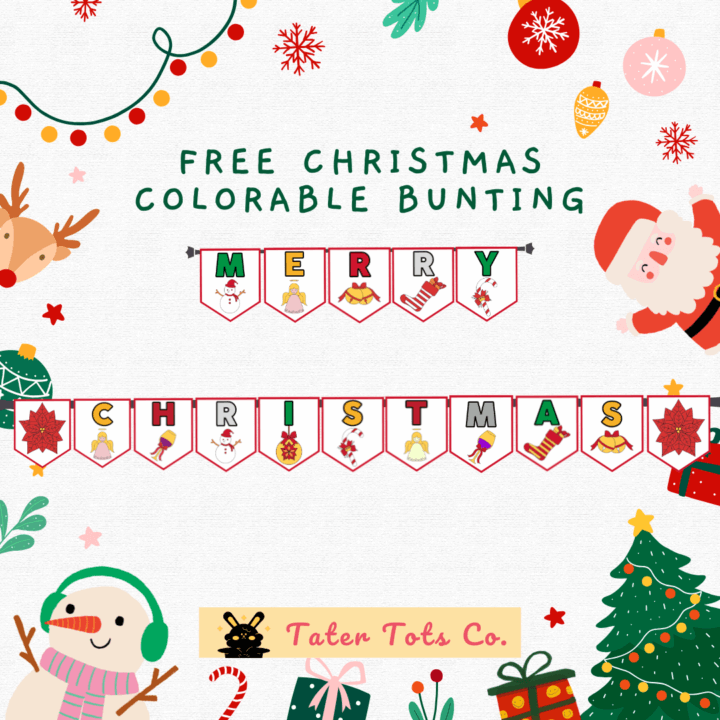 free christmas colorable bunting