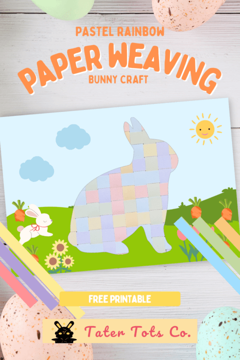 Free easter bunny theme rainbow weaving printable 001