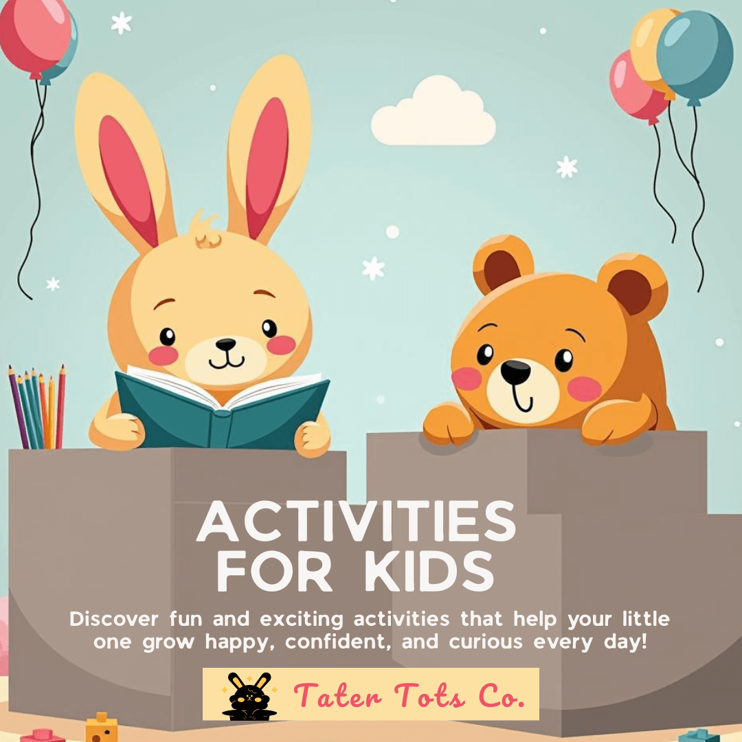 Bright and cheerful illustration representing fun activities that encourage kids' learning, self-care, and confidence.
