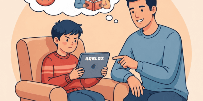 Exhausted by daily Roblox screen time battles and sudden post-game tantrums? Learn why your child's brain experiences a dopamine drop when the screen turns off, how to set up Roblox’s remote parental controls, and practical routines to end daily meltdowns peacefully.